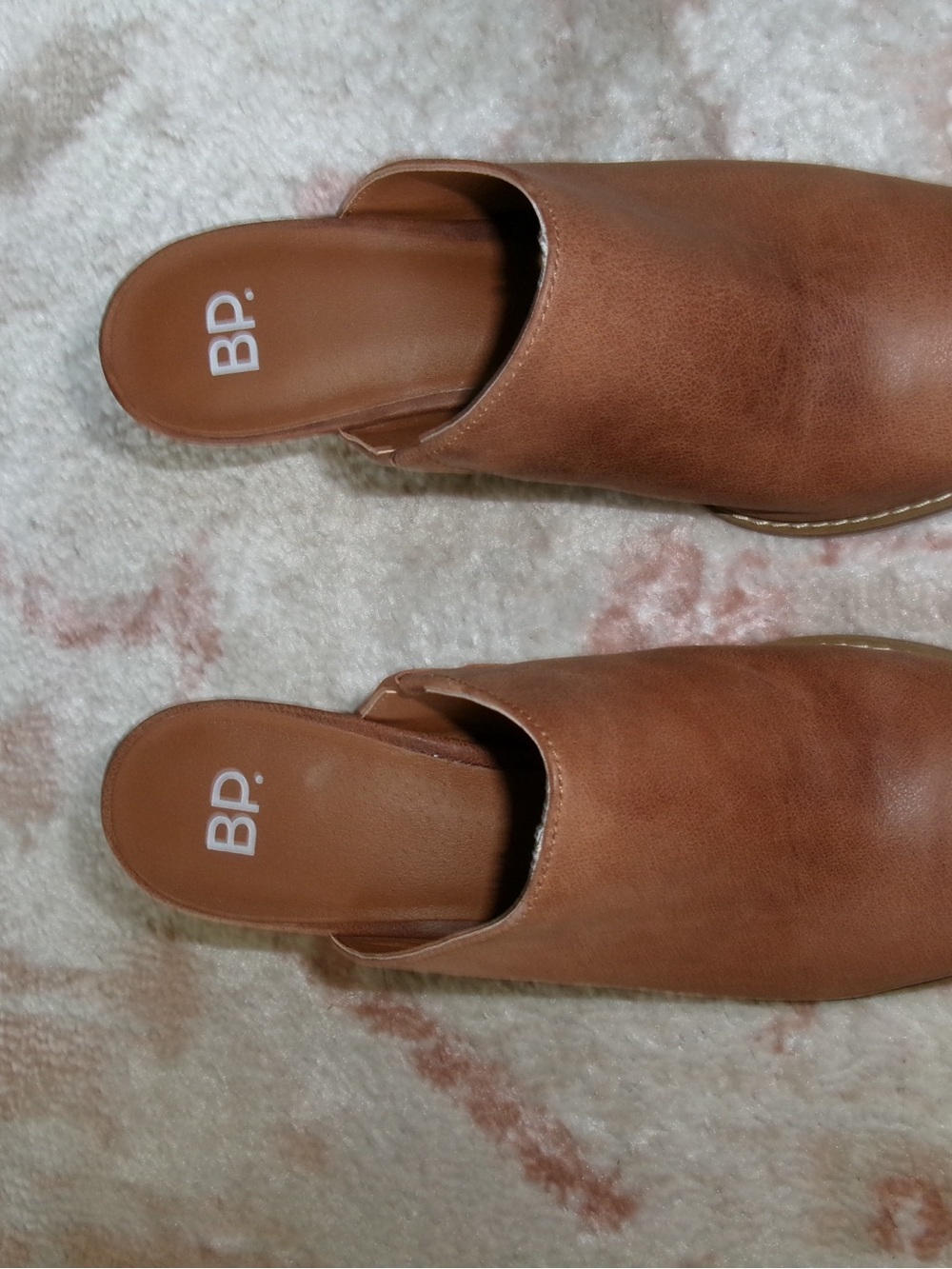 bp Brown Open-Back Slip-On Mules